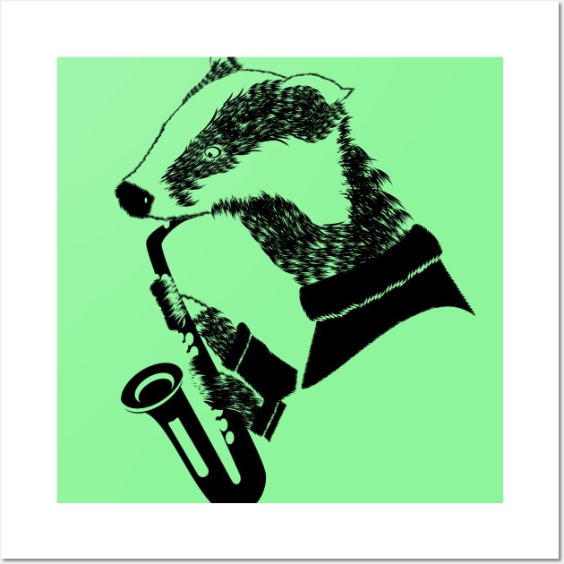 Badger Saxophone Wall Art by mailboxdisco